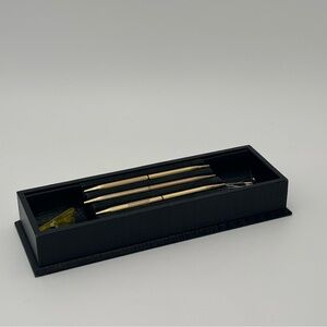 Bey-Berk Black Croco Leather Executive Stationery Tray
